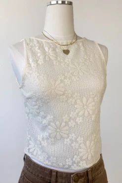 Sheer Lace Sleeveless Top