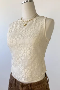 Sheer Lace Sleeveless Top