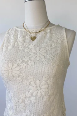 Sheer Lace Sleeveless Top