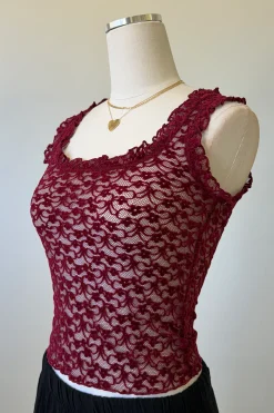 Sheer Lace Sleeveless Top