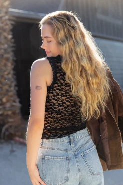 Sheer Lace Sleeveless Top