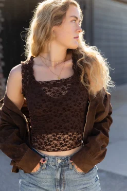 Sheer Lace Sleeveless Top