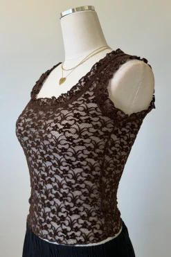 Sheer Lace Sleeveless Top