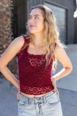 Sheer Lace Sleeveless Top