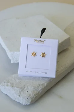 Ship's Wheel Stud Earrings