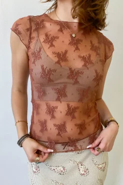 Short Sleeve Lace Layering Top