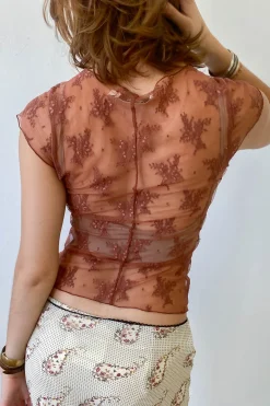 Short Sleeve Lace Layering Top