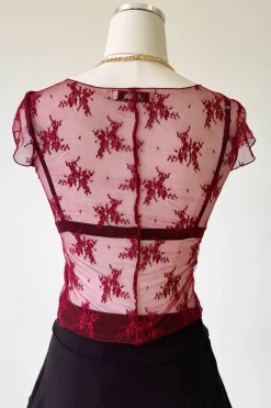 Short Sleeve Lace Layering Top