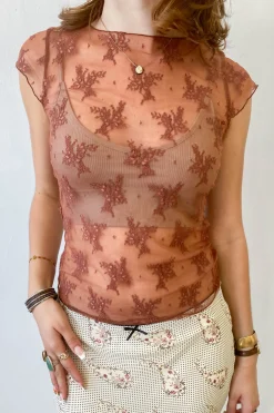 Short Sleeve Lace Layering Top