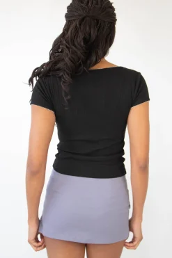 Short Sleeve Pointelle Top