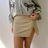 Side Slit Mini Skirt