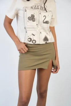 Side Slit Mini Skort