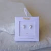 Silver Square Stud Earrings