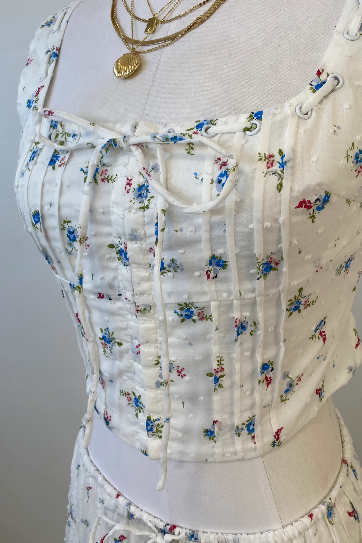 Sleeveless Floral Corset Top
