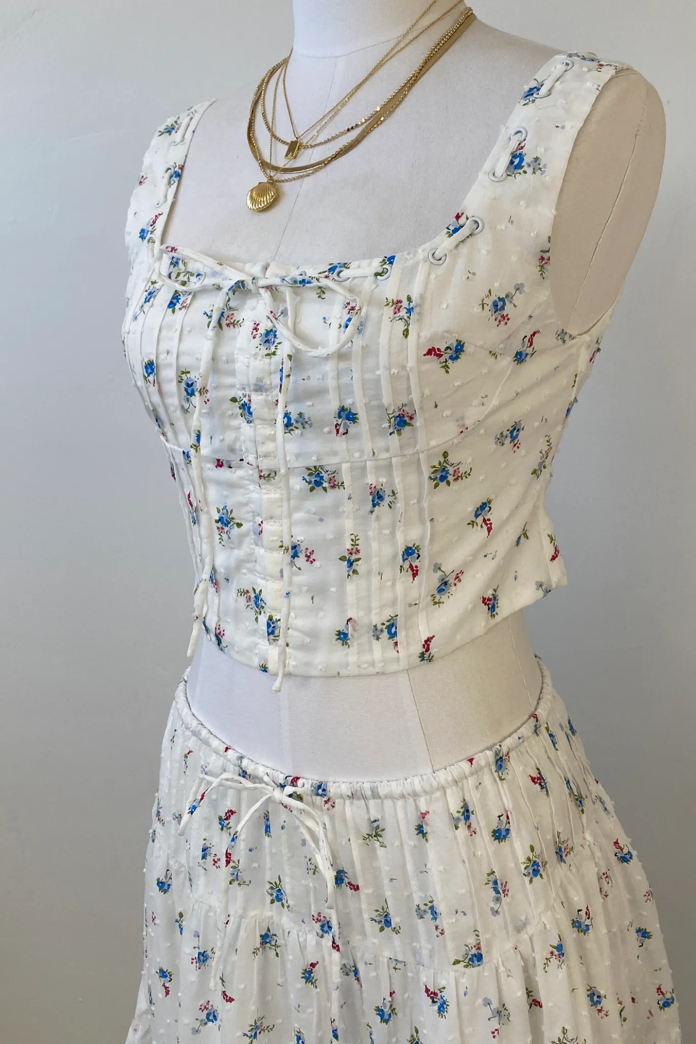 Sleeveless Floral Corset Top