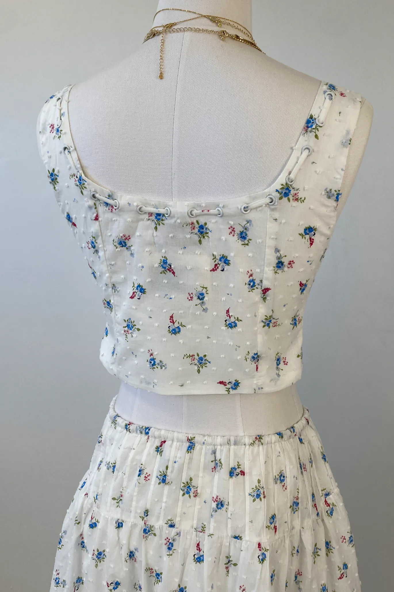 Sleeveless Floral Corset Top