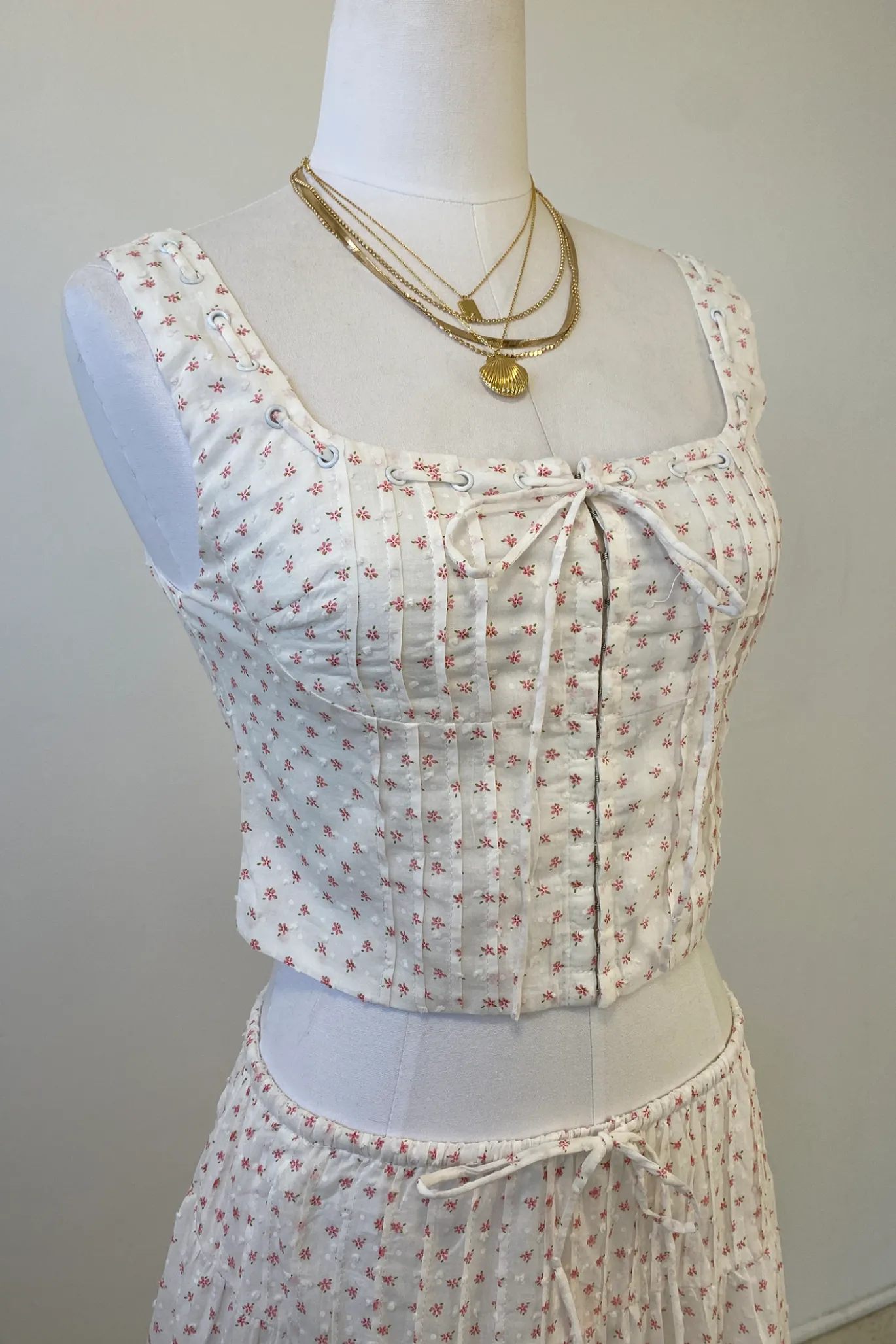 Sleeveless Floral Corset Top