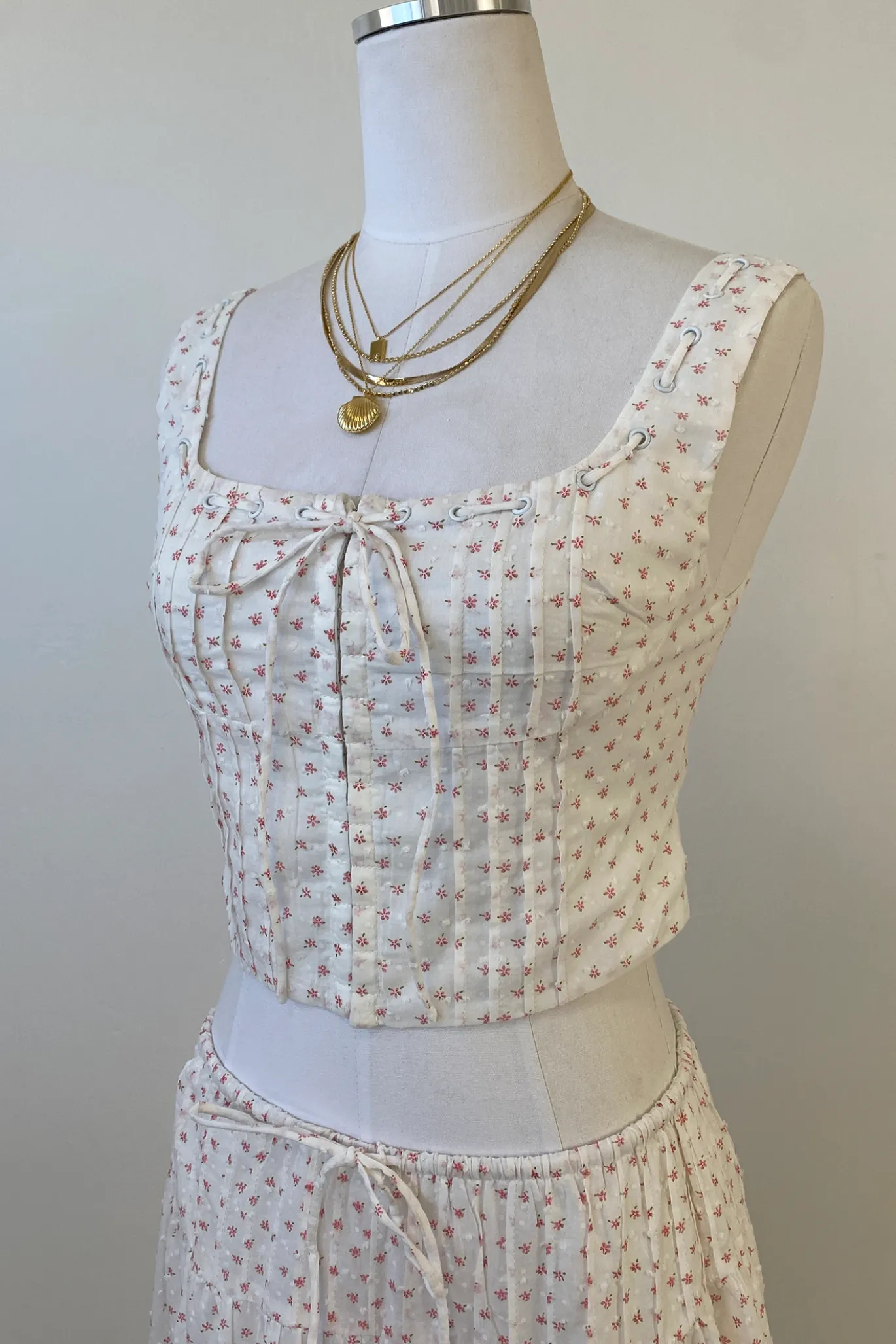 Sleeveless Floral Corset Top