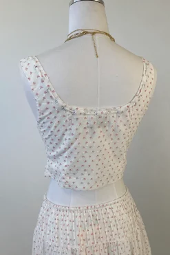 Sleeveless Floral Corset Top