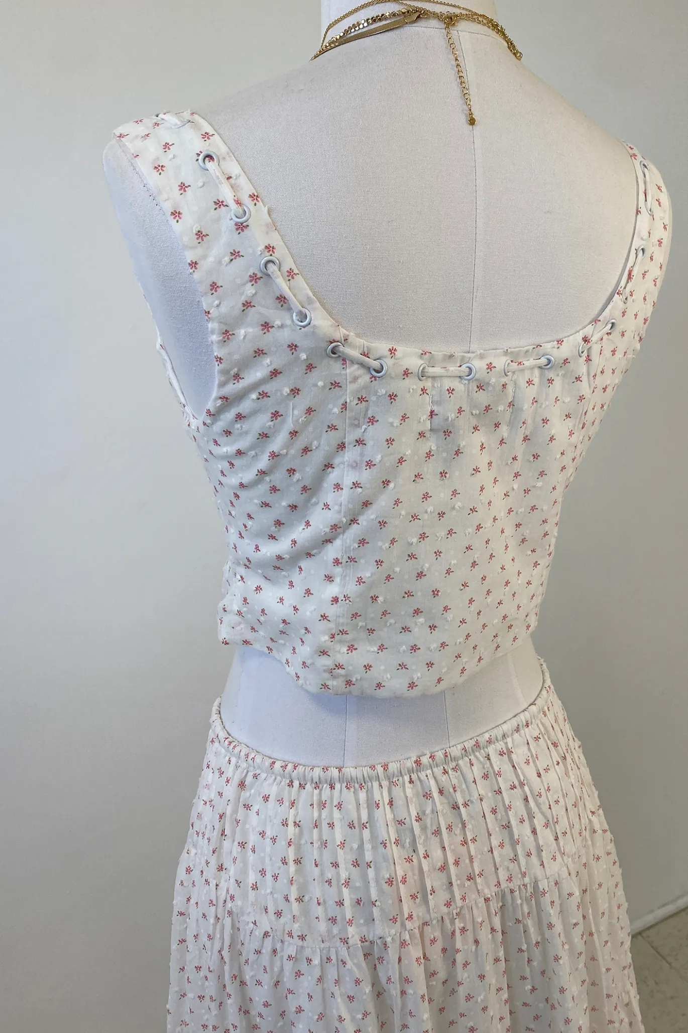 Sleeveless Floral Corset Top