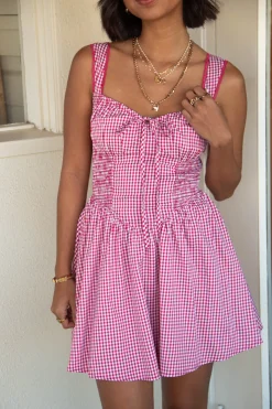 Sleeveless Gingham Mini Dress