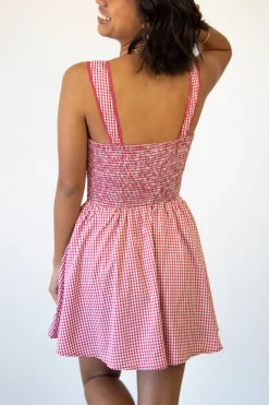 Sleeveless Gingham Mini Dress