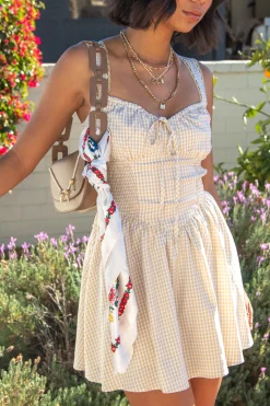 Sleeveless Gingham Mini Dress