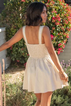 Sleeveless Gingham Mini Dress