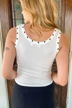 Sleeveless Grommet Top