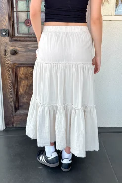 Slit Tiered Maxi Skirt