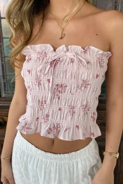 Smocked Floral Tube Top