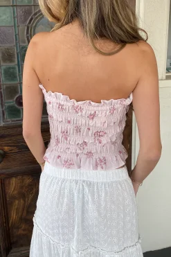 Smocked Floral Tube Top