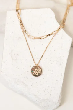 Snake Pendant Layered Necklace