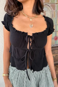 Split Front Babydoll Top