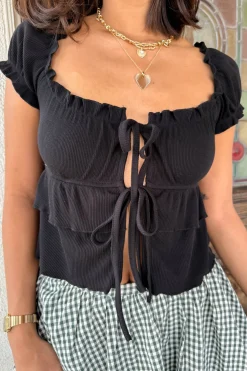 Split Front Babydoll Top