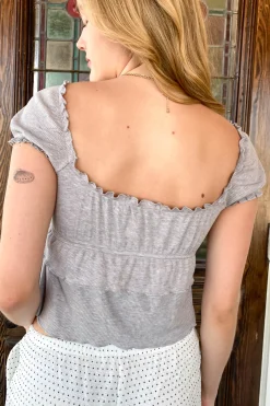 Split Front Babydoll Top