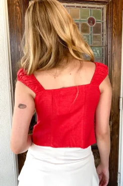 Split Front Babydoll Top