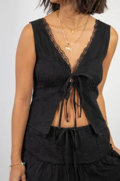 Split Front Corset Top