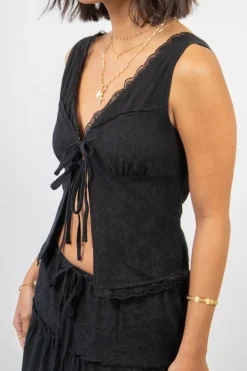Split Front Corset Top