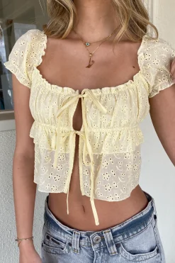 Split Front Eyelet Top