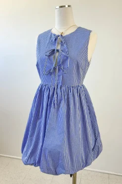 Split Front Gingham Mini Dress
