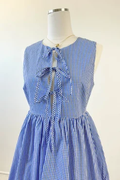 Split Front Gingham Mini Dress