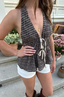 Split Front Halter Top