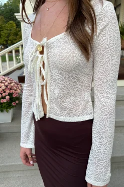 Split Front Lace Long Sleeve