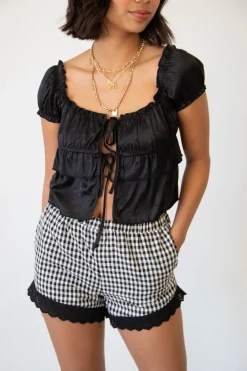 Split Front Satin Top