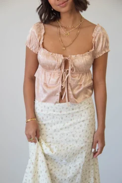 Split Front Satin Top