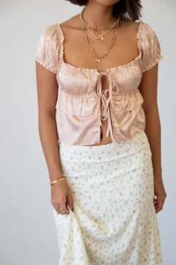 Split Front Satin Top