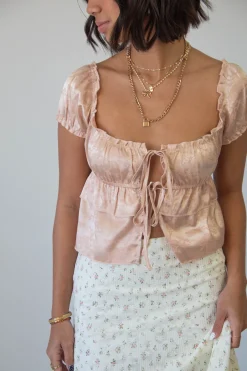 Split Front Satin Top