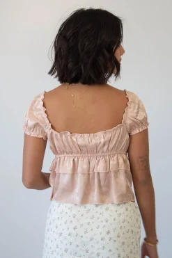 Split Front Satin Top