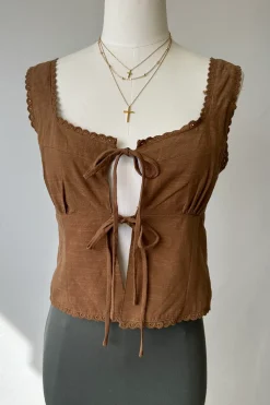 Split Front Sleeveless Top